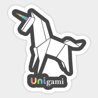 Unigami unicorn origami Sticker